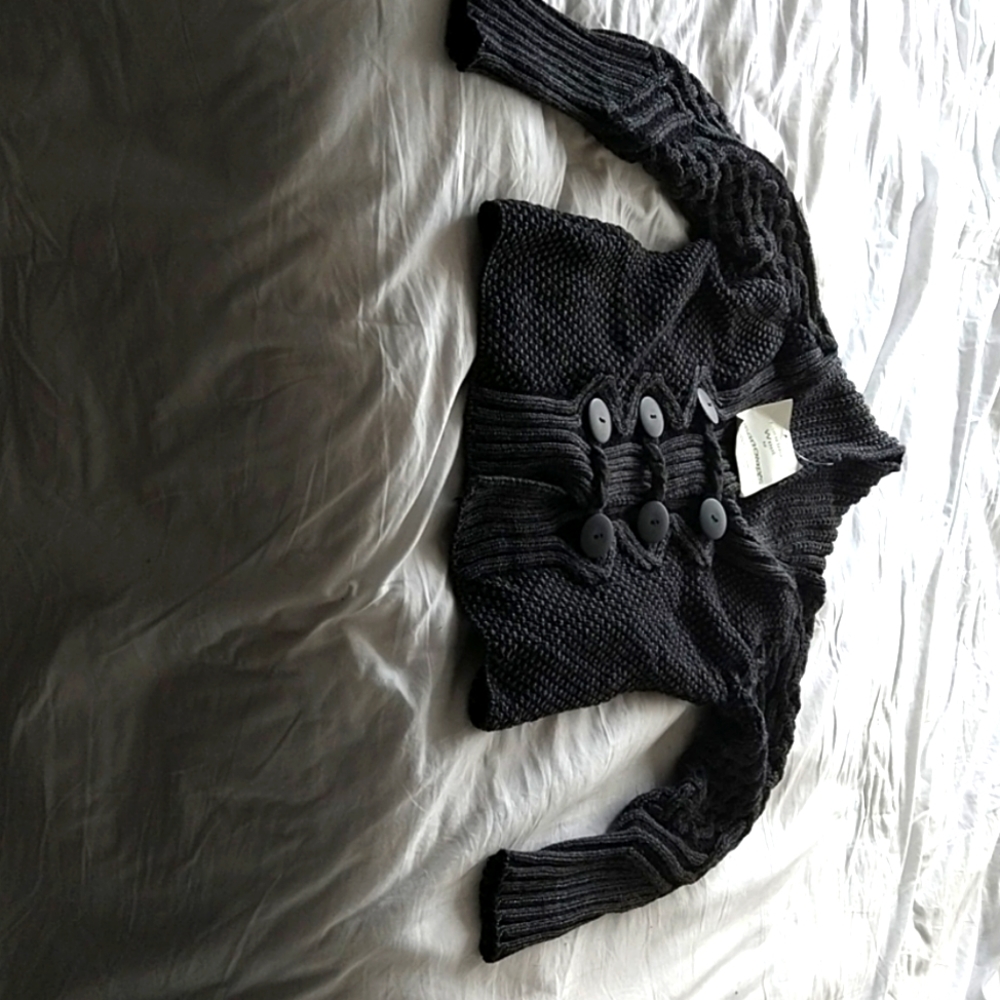 Charcoal Aran Merino Sweater NWT Small